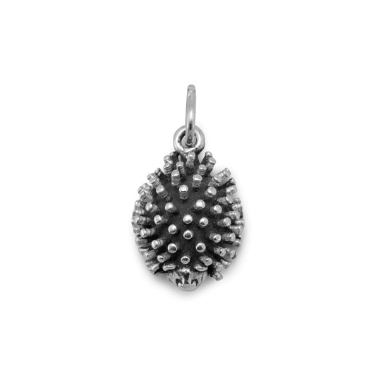 Sterling Silver Oxidized Hedgehog Charm