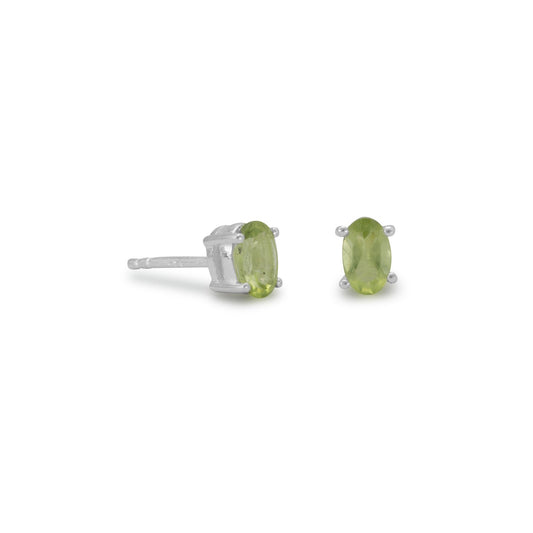 Sterling Silver Peridot Stud Earrings