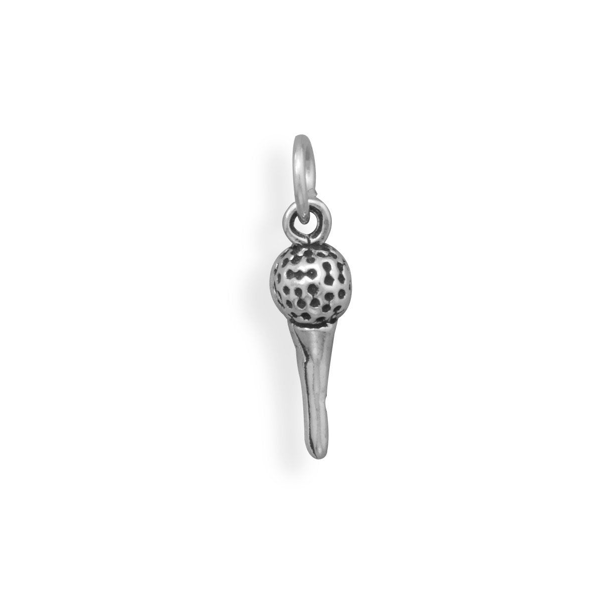 Sterling Silver Golf Ball on Tee Charm