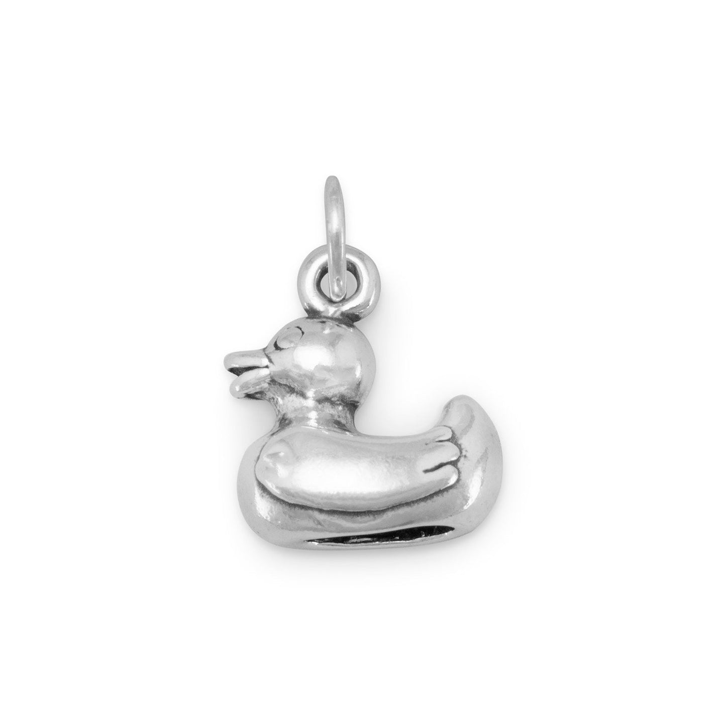 Authentic 925 Sterling Silver Rubber Duck Women's Charm for Bracelet or Necklace