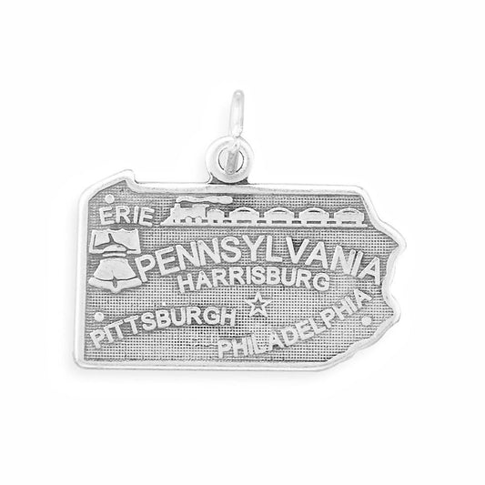 Authentic 925 Sterling Silver Pennsylvania State Women's Charm for Bracelet or Necklace