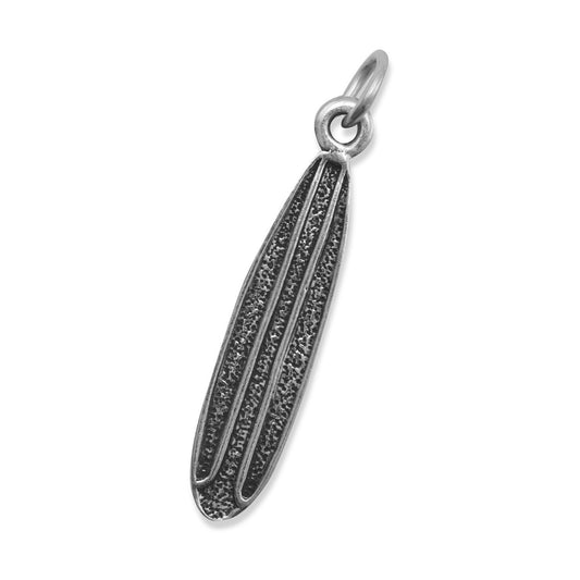 Sterling Silver Oxidized Surfboard Charm