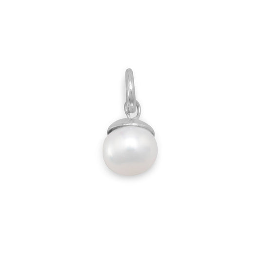 Authentic 925 Sterling Silver Cultured Freshwater Pearl Women's Charm for Bracelet or Necklace