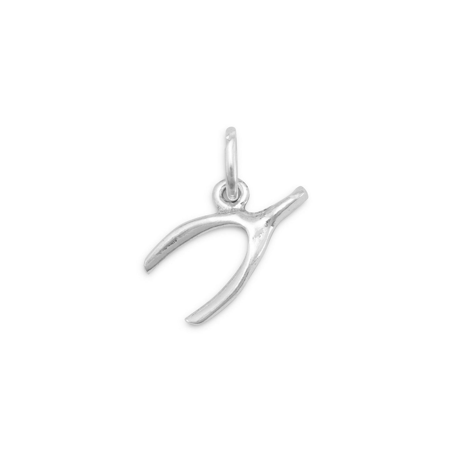 Authentic 925 Sterling Silver Oxidized Wishbone Women's Charm for Bracelet or Necklace