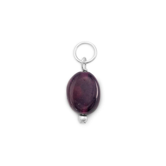 Oval Garnet - January Birthstone Women's Charm for Bracelet or Necklace