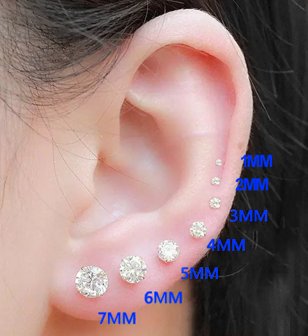 Genuine 14k Rose Gold 9mm Cubic Zirconia CZ Flower Earring Studs for Women