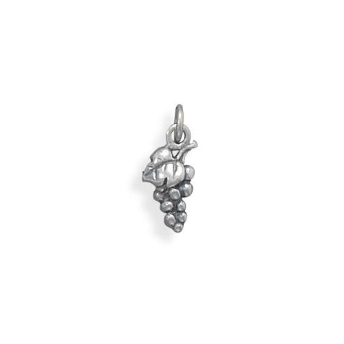 Sterling Silver Oxidized Grapes Charm