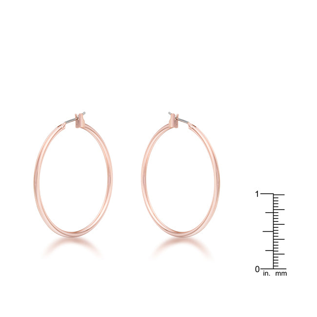 Rose Goldtone 37mm Round Hoop Earrings