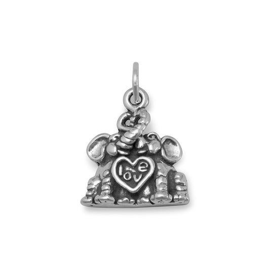 Sterling Silver Elephants in Love Charm