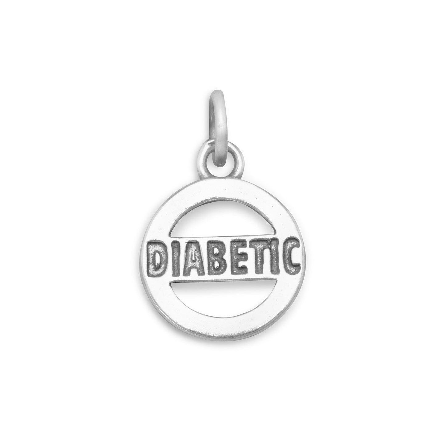 Authentic 925 Sterling Silver Diabetic Women's Charm for Bracelet or Necklace