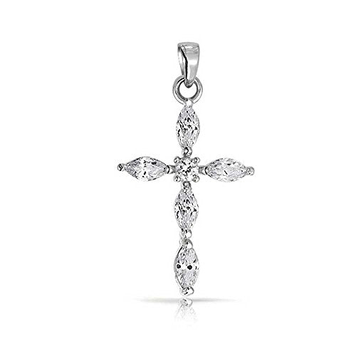 Sterling Silver .925 Cubic Zirconia Religious Cross Pendant