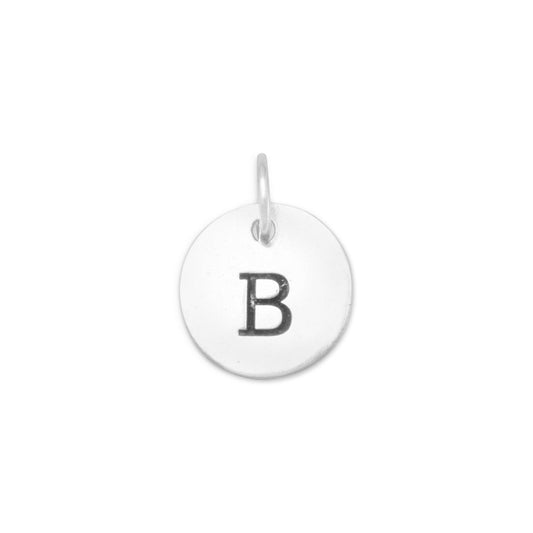 Authentic 925 Sterling Silver Oxidized Initial B Women's Charm for Bracelet or Necklace