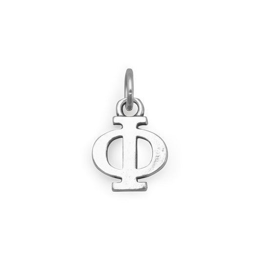 Authentic 925 Sterling Silver Greek Alphabet Letter Women Bracelet Charm - Phi