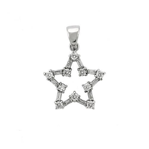 High Polished 925 Sterling Silver Pendant with AAA Grade CZ  in Clear