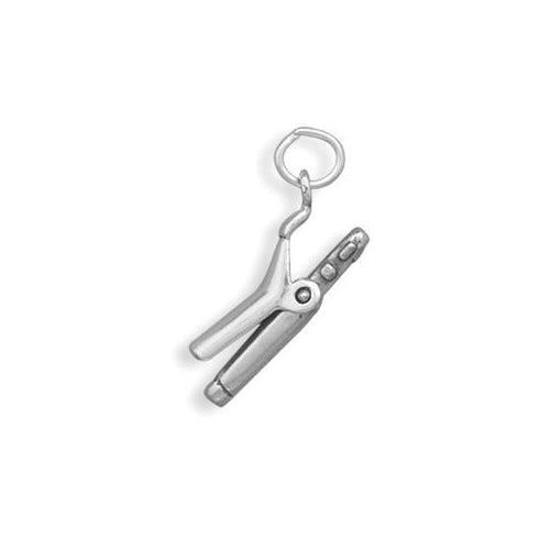 Sterling Silver Movable Curling Iron Charm