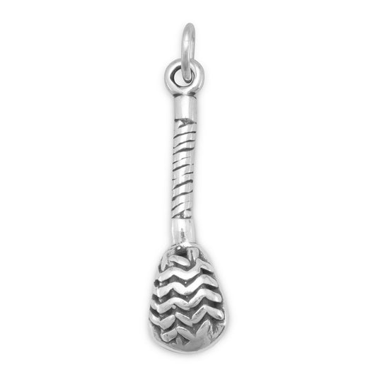 Authentic 925 Sterling Silver Oxidized Lacrosse Stick Women's Charm for Bracelet or Necklace