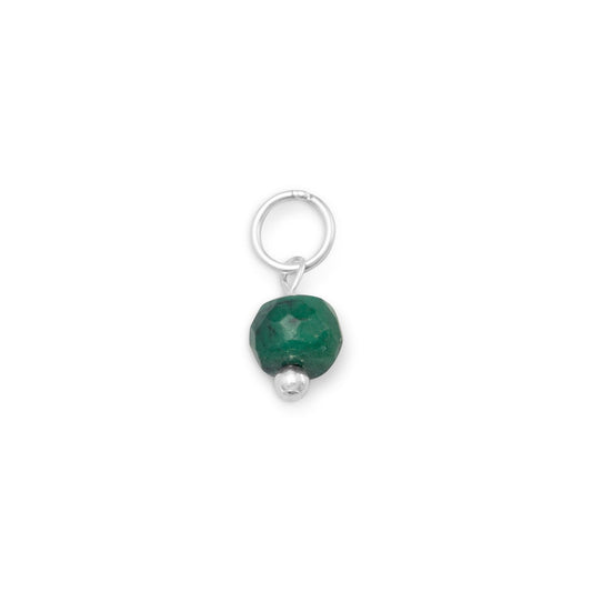 Green Corundum - May Birthstone Women's Charm for Bracelet or Necklace