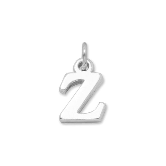 Authentic 925 Sterling Silver Oxidized Block Letter Z Women's Charm for Bracelet or Necklace