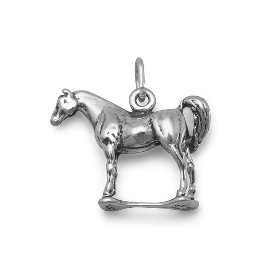 Authentic 925 Sterling Silver Standing Horse Women's Charm for Bracelet or Necklace