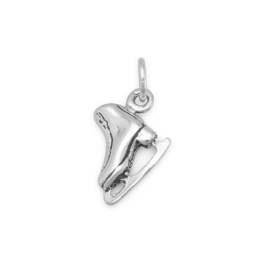 Authentic 925 Sterling Silver Ice Skate Women's Charm for Bracelet or Necklace