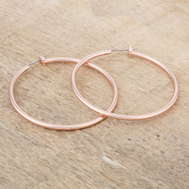 Rose Goldtone 45mm Round Hoop Earrings