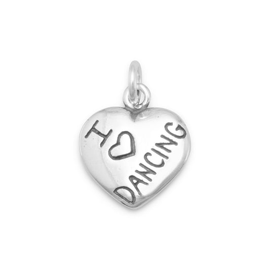 Authentic 925 Sterling Silver I Love Dancing Women's Charm for Bracelet or Necklace