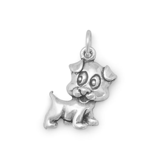 Authentic 925 Sterling Silver Puppy Dog Women's Charm for Bracelet or Necklace