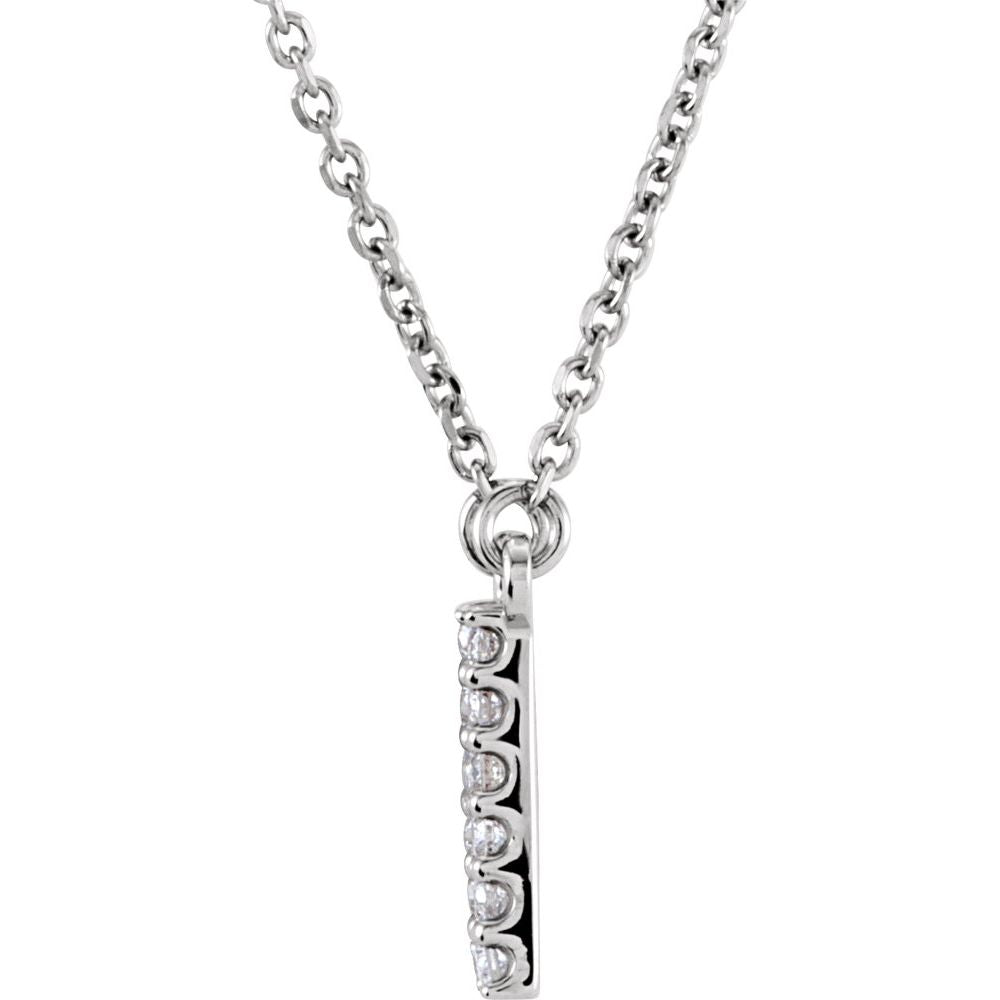 14K White Gold 1/6 CTW White Diamond Natural Diamond Initial H Pendant Necklace