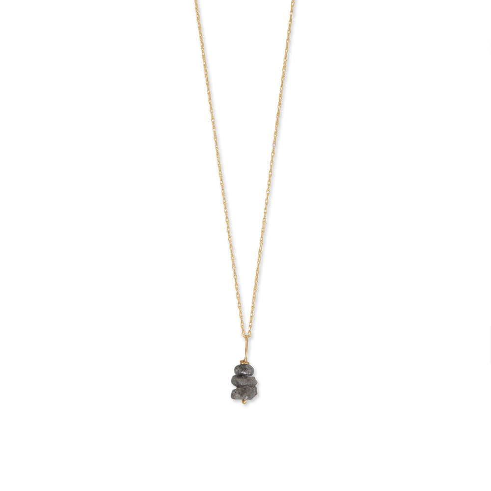 14k Yellow Gold Gemstone Birthstone 16" Necklace (January - December)