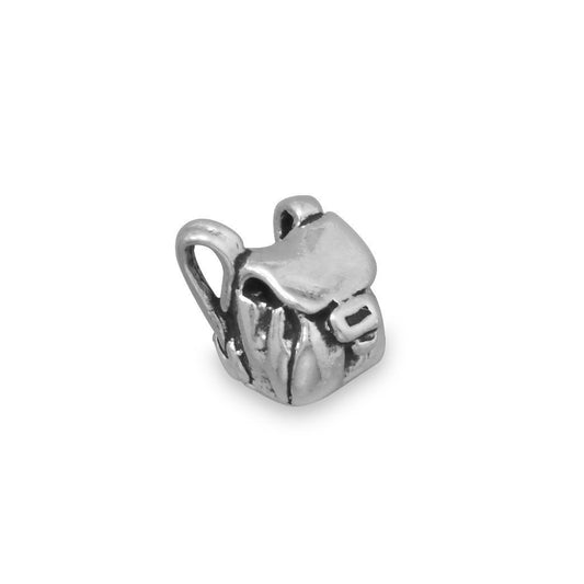 Authentic 925 Sterling Silver Oxidized Backpack Women's Charm for Bracelet or Necklace