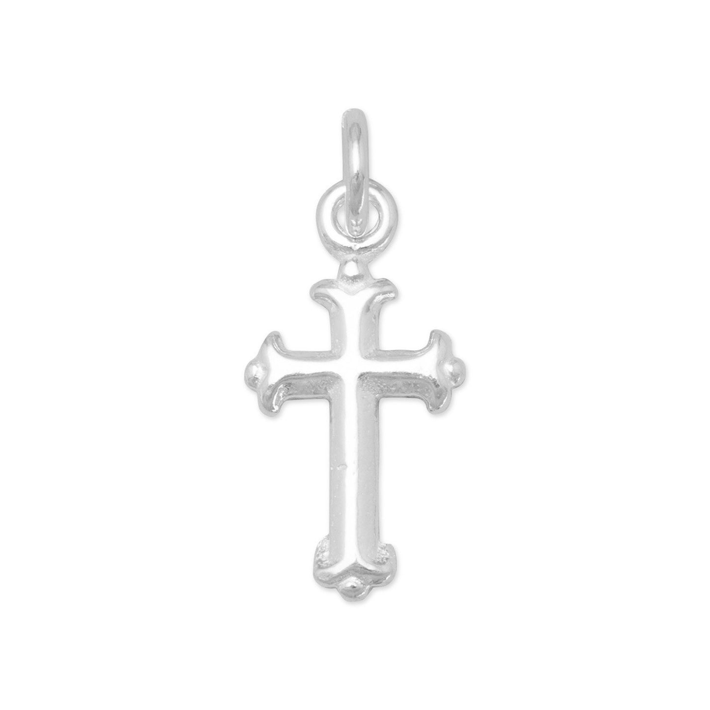 Authentic 925 Sterling Silver Extra Small Silver Cross Women's Charm for Bracelet or Necklace