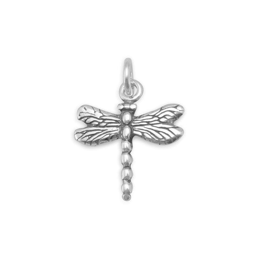 Authentic 925 Sterling Silver Oxidized Dragonfly Women's Charm for Bracelet or Necklace