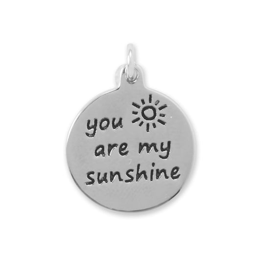 Authentic 925 Sterling Silver Oxidized You are My Sunshine Women Bracelet Charm