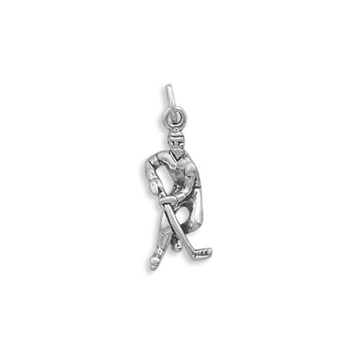 Sterling Silver Hockey Player Charm