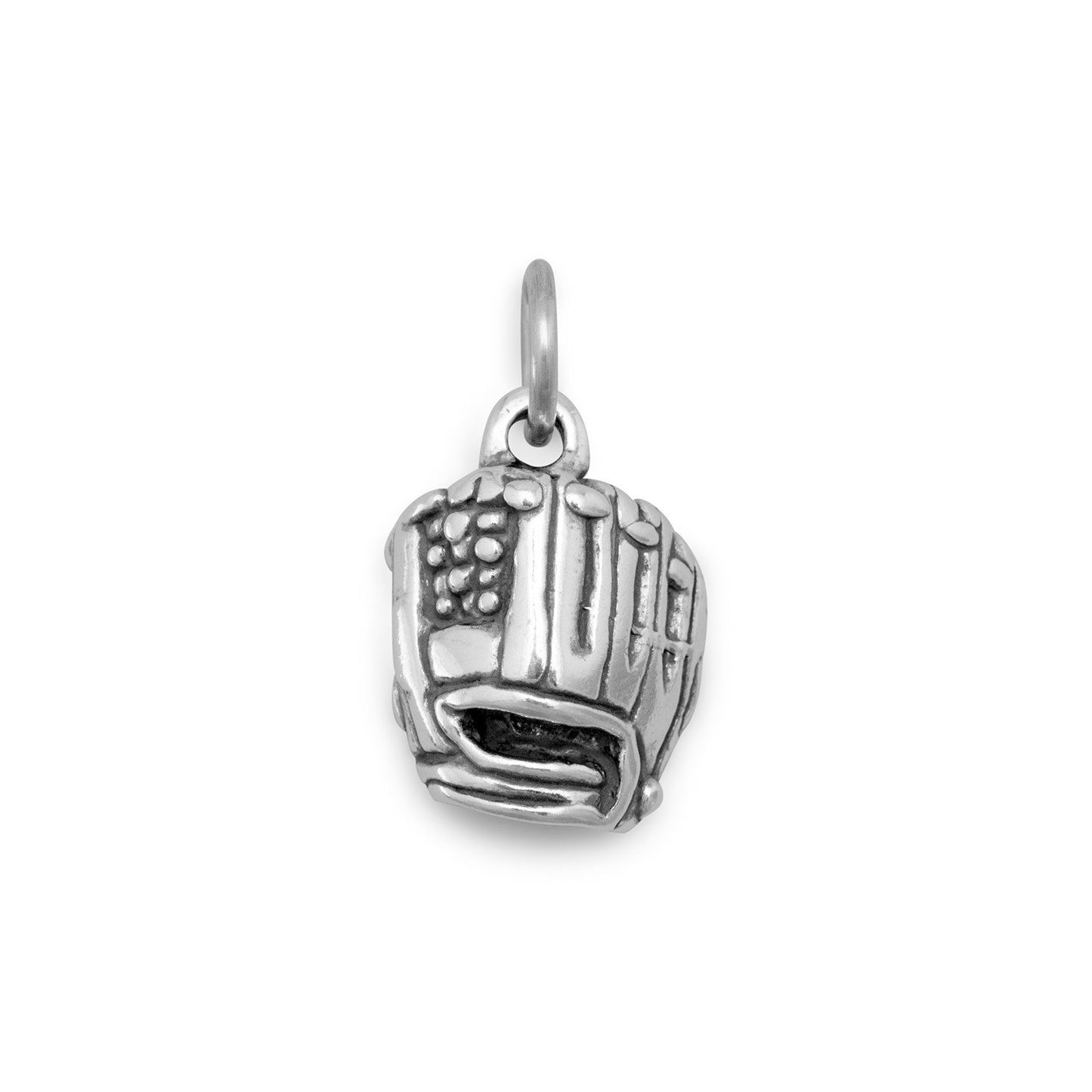 Authentic 925 Sterling Silver Oxidized Baseball Mitt Women's Charm for Charm Bracelet or Necklace