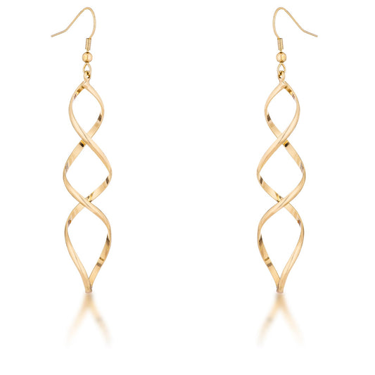 Goldtone Twisting Dangling Earrings