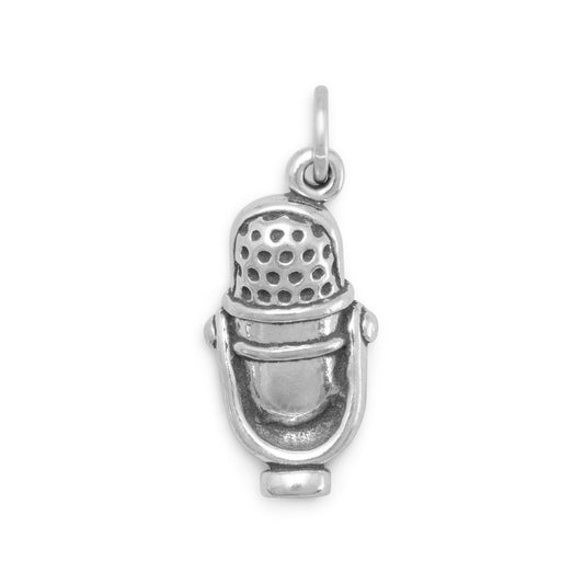 Authentic 925 Sterling Silver Microphone Women's Charm for Bracelet or Necklace