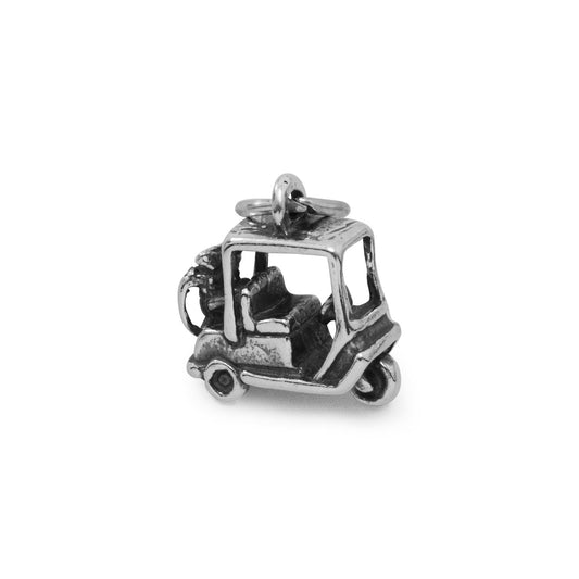 Authentic 925 Sterling Silver Golf Cart Women's Charm for Charm Bracelet or Necklace