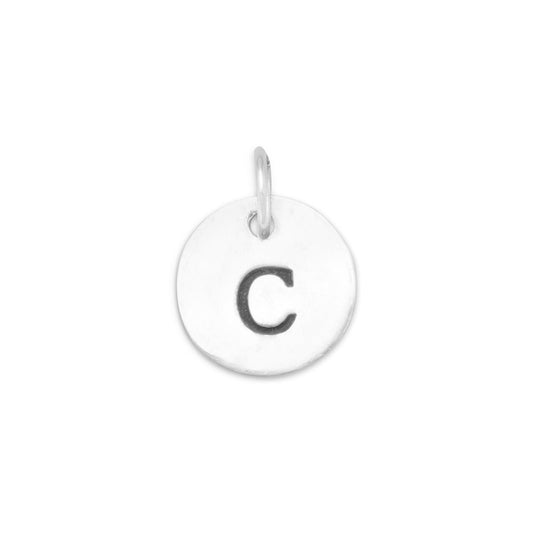 Authentic 925 Sterling Silver Oxidized Initial C Women's Charm for Bracelet or Necklace