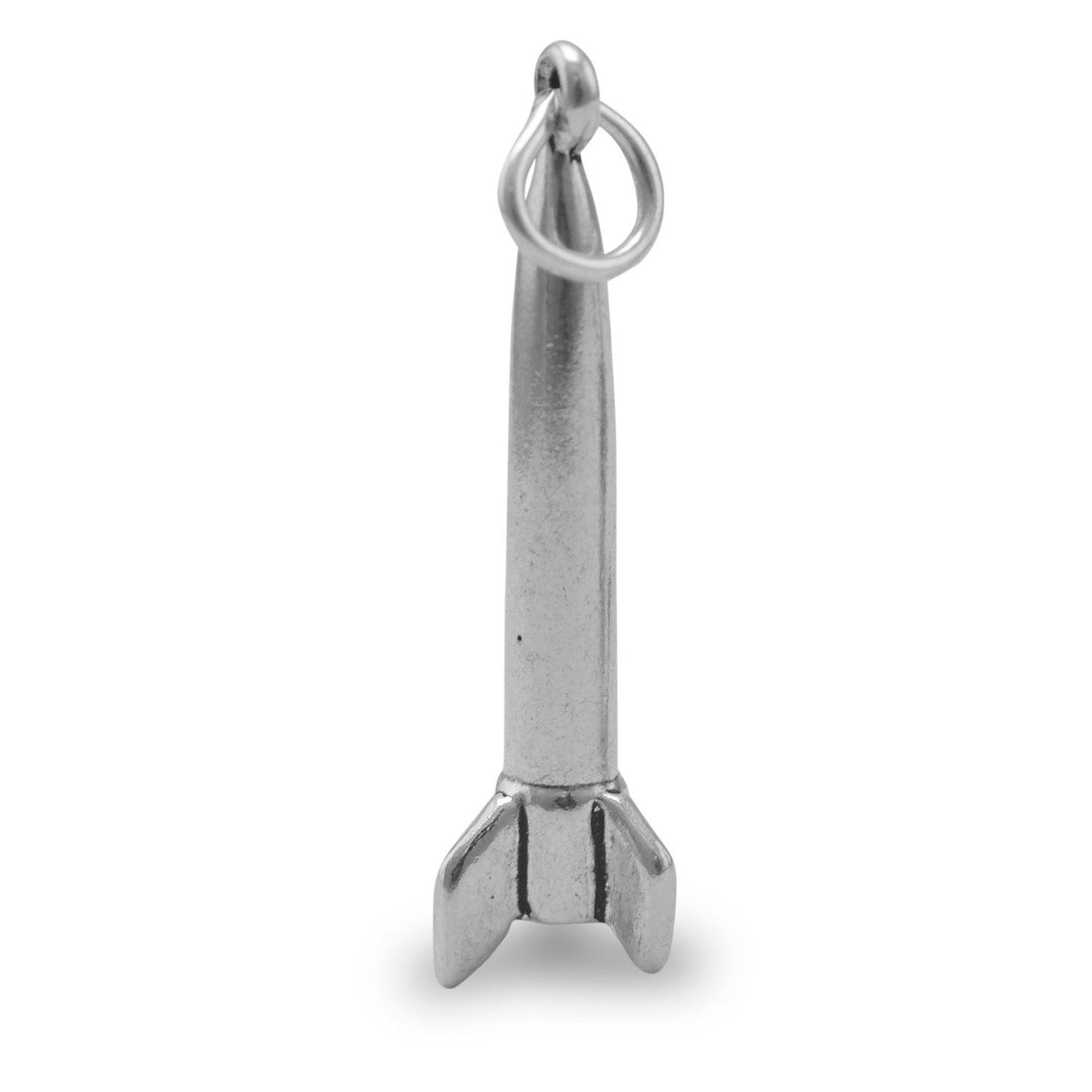 Authentic 925 Sterling Silver Rocket Women's Charm for Bracelet or Necklace