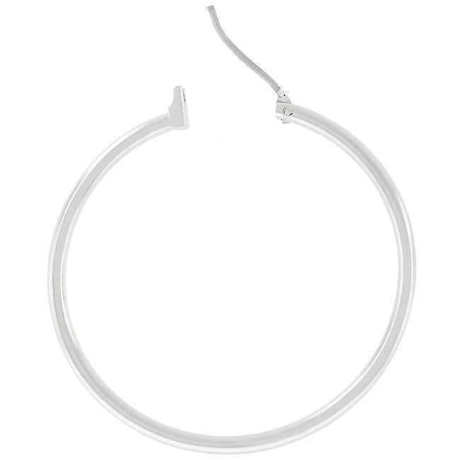 Silvertone 36mm Round Hoop Earrings