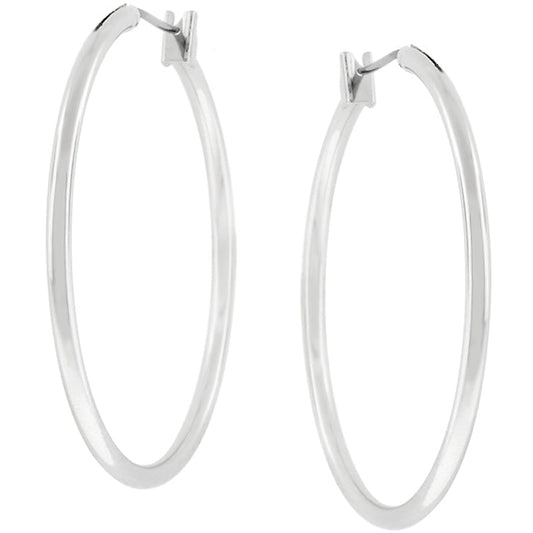 Silvertone 36mm Round Hoop Earrings