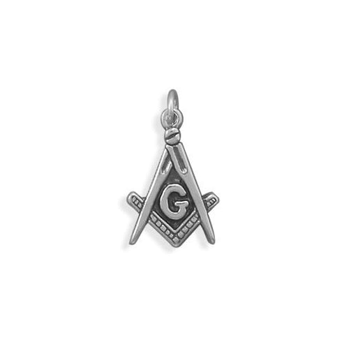 Sterling Silver Oxidized Masons Symbol Charm