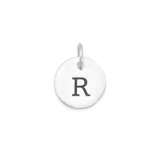 Authentic 925 Sterling Silver Oxidized Initial R Women's Charm for Bracelet or Necklace