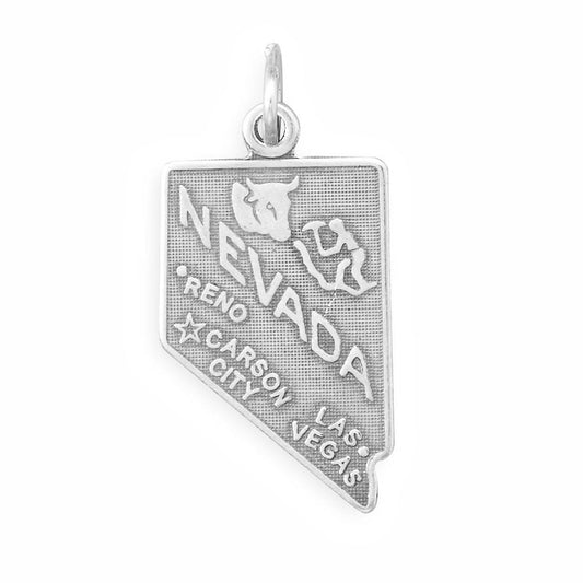 Authentic 925 Sterling Silver Nevada State Women's Charm for Bracelet or Necklace