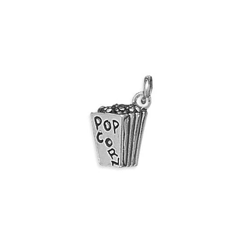 Sterling Silver 3D Popcorn Charm