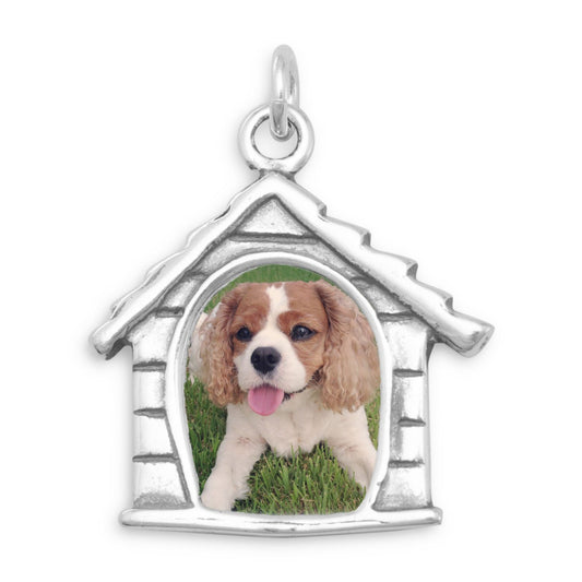 Authentic 925 Sterling Silver Dog House Picture Frame Women's Charm for Bracelet or Necklace