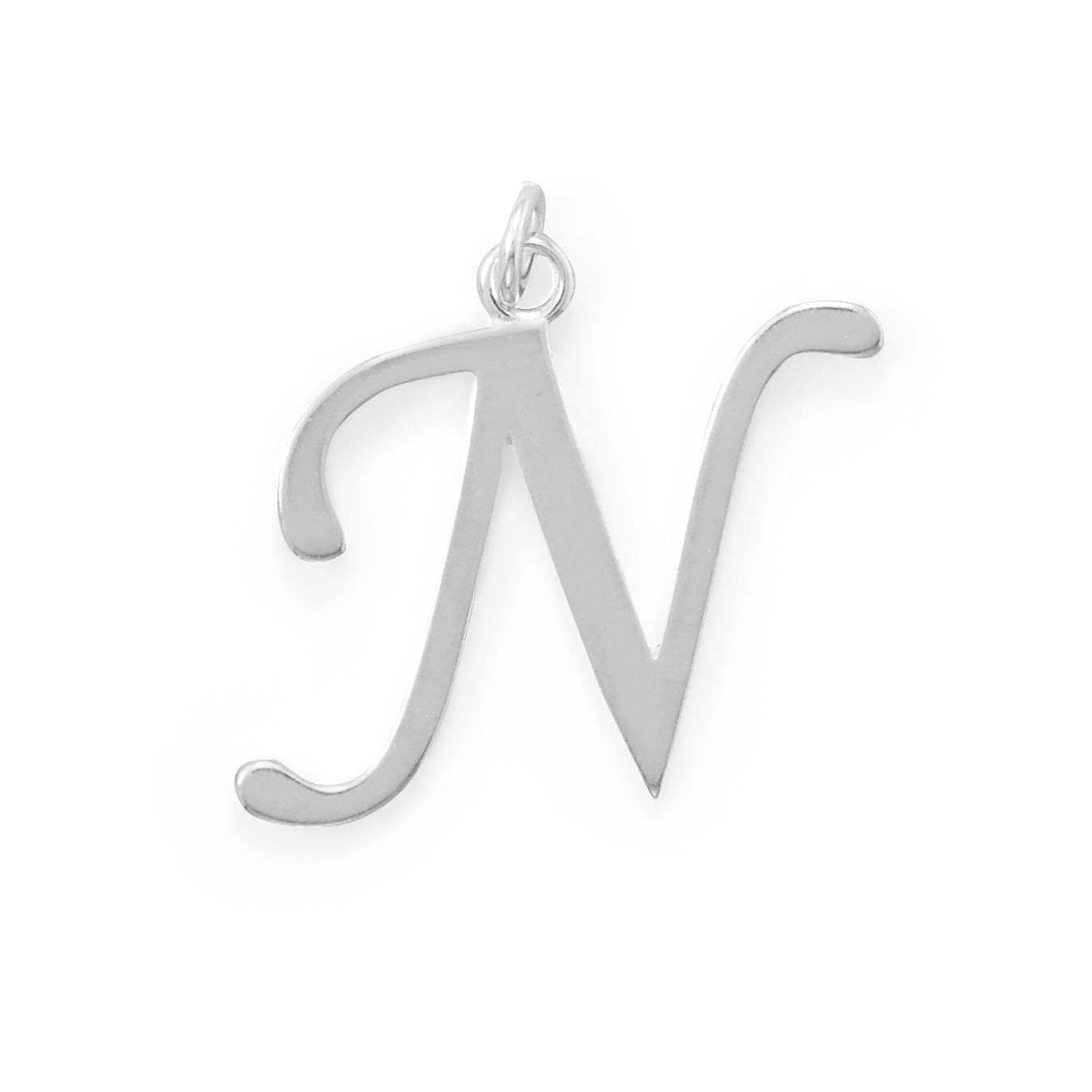 Sterling Silver Initial Letter N Pendant