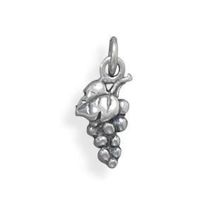 Sterling Silver Oxidized Grapes Charm