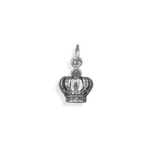 Sterling Silver Oxidized Crown Charm